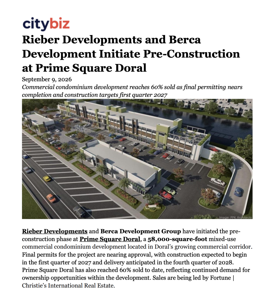 Prime Square Doral featured in Citybiz